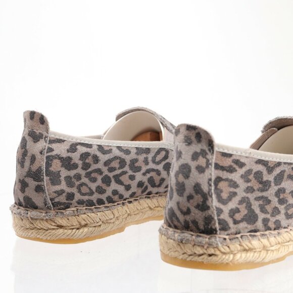 Free People Womens Canyon Slip On Size 7 Gray Suede Leopard Espadrille Flat - Picture 5 of 12
